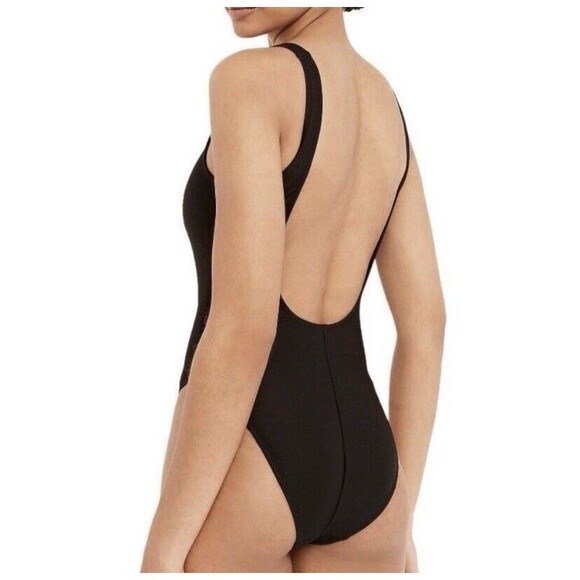 J. Crew Ribbed Square Neck One piece Swimsuit Black Sz 22 / 2X Plus Size NWT - Picture 3 of 9